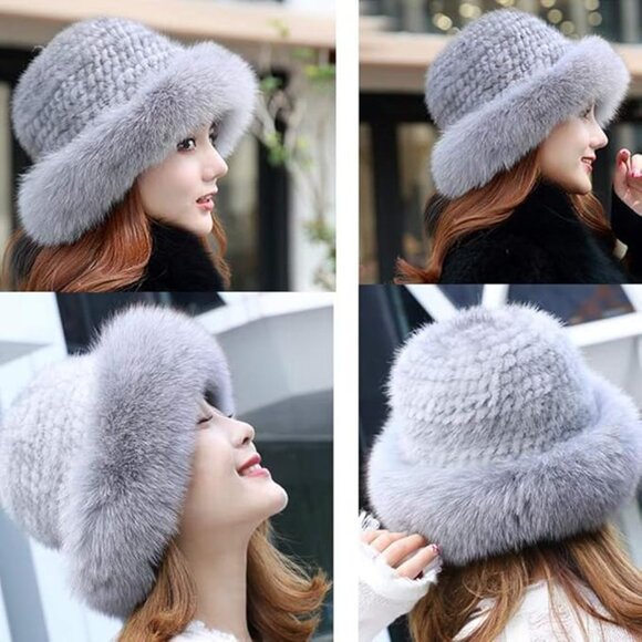 Knitted Mink Real Fur Hat - Picture 3 of 5